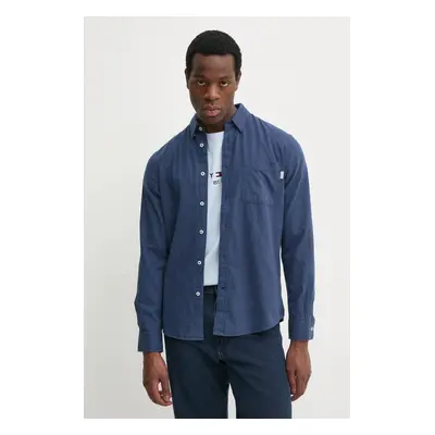 Bavlněná košile Pepe Jeans AARON tmavomodrá barva, regular, s límečkem button-down, PM308804