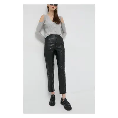 Kalhoty Twinset dámské, černá barva, jednoduché, high waist