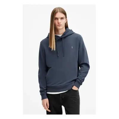 Bavlněná mikina AllSaints RAVEN OTH HOODY pánská, tmavomodrá barva, s kapucí, hladká, M003NZ