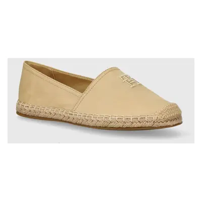 Espadrilky Tommy Hilfiger EMBROIDERED FLAT ESPADRILLE béžová barva, FW0FW07721