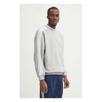 Mikina adidas Originals Adicolor pánská, šedá barva, s aplikací, IZ2478