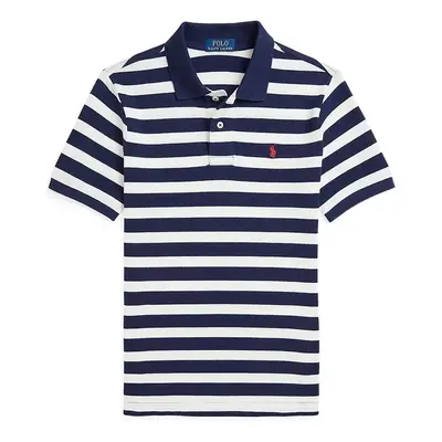 Dětská bavlněná polokošile Polo Ralph Lauren tmavomodrá barva, 323958166001