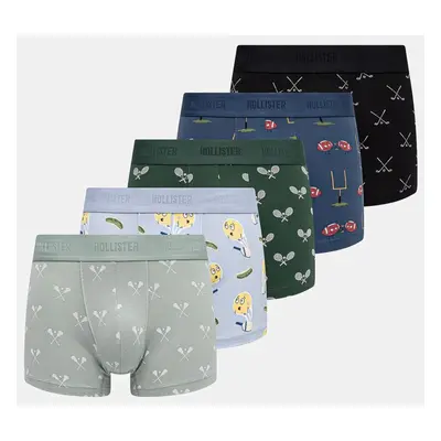 Boxerky Hollister Co. 5-pack pánské, zelená barva, KI314-4014