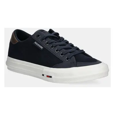 Semišové sneakers boty Tommy Hilfiger TH HI VULC STREET LOW SUEDE RWB tmavomodrá barva, FM0FM054