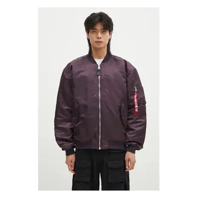 Bomber bunda Alpha Industries MA-1 CS fialová barva, přechodná, oversize, 136136