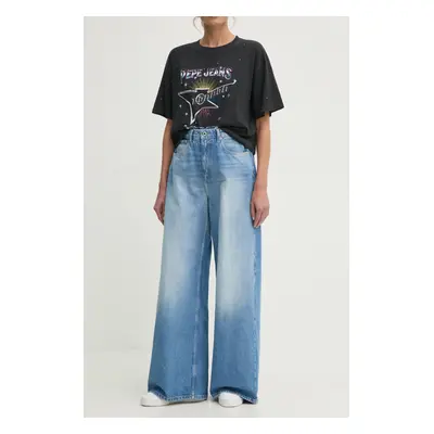 Džíny Pepe Jeans WIDE LEG JEANS UHW JAIMY dámské, modrá barva, PL204740MS7