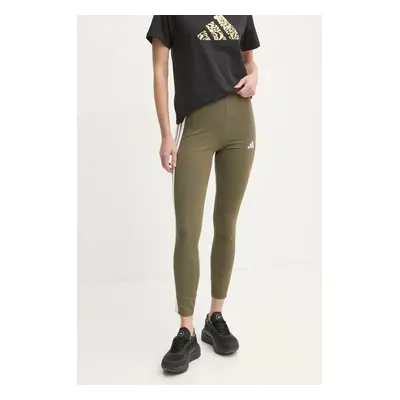 Legíny adidas Essentials dámské, zelená barva, s aplikací, JC5574