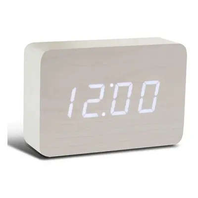 LED hodiny Gingko Design Brick White Click Clock bílá barva