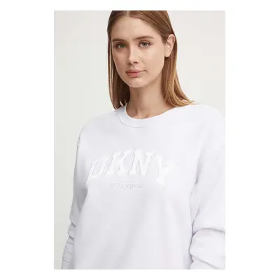 Mikina Dkny dámská, bílá barva, s aplikací, DP4T9809