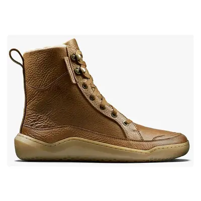 Kožené kotníkové boty Vivobarefoot GOBI BOOT WARMLINED dámské, hnědá barva, na plochém podpatku,