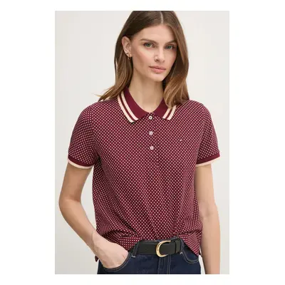 Polo tričko Tommy Hilfiger červená barva, WW0WW43928