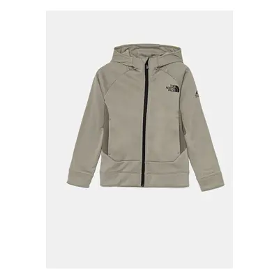 Mikina The North Face MOUNTAIN ATHLETICS FULL ZIP HOODIE šedá barva, s kapucí, hladká, NF0A89HZ1