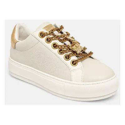 Kožené sneakers boty Kurt Geiger London Laney Charm béžová barva, 3941215109