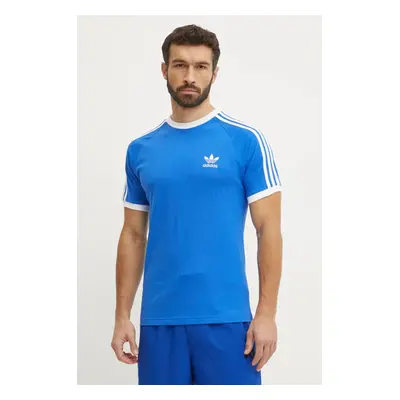 Bavlněné tričko adidas Originals 3-Stripes fialová barva, JD2880