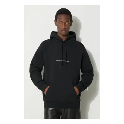 Bavlněná mikina Marcelo Burlon Party Quote Regular Hoodie pánská, černá barva, s kapucí, s aplik