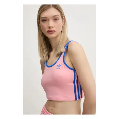 Top adidas Originals 3S BRA TOP dámský, růžová barva, JP2293