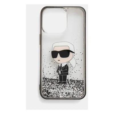 Obal na telefon Karl Lagerfeld iPhone 15 Pro Max 6.7 průhledná barva, KLHCP15XLKKNSK