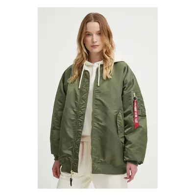 Bomber bunda Alpha Industries MA-1 CORE WMN zelená barva, zimní, oversize