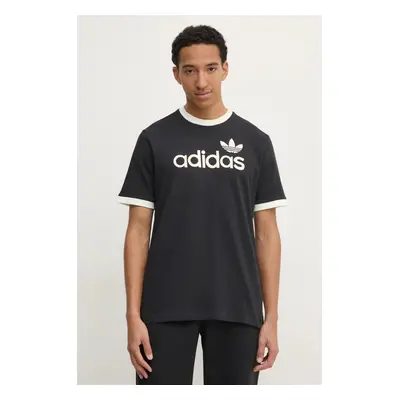 Bavlněné tričko adidas Originals SIMPLE TEE černá barva, s potiskem, JC8372