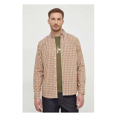 Bavlněná košile Pepe Jeans PAXTON béžová barva, regular, s límečkem button-down, PM308282