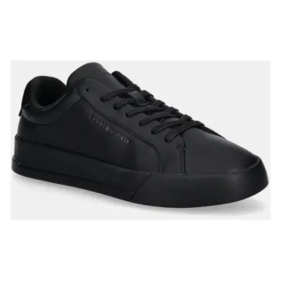 Sneakers boty Tommy Hilfiger TH COURT BETTER LTH černá barva, FM0FM05322