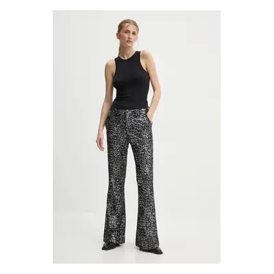 Kalhoty ZADIG&VOLTAIRE dámské, černá barva, zvony, high waist, WWPA00808