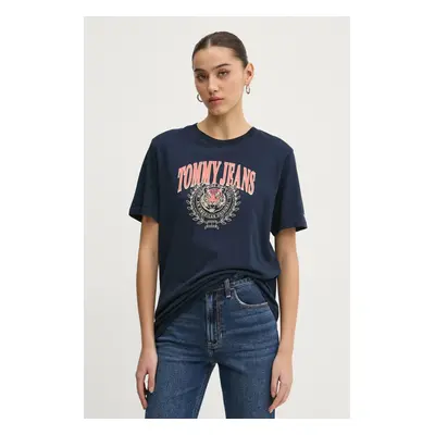 Bavlněné tričko Tommy Jeans tmavomodrá barva, DW0DW20212