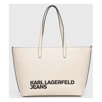 Kabelka Karl Lagerfeld Jeans béžová barva, 245J3006