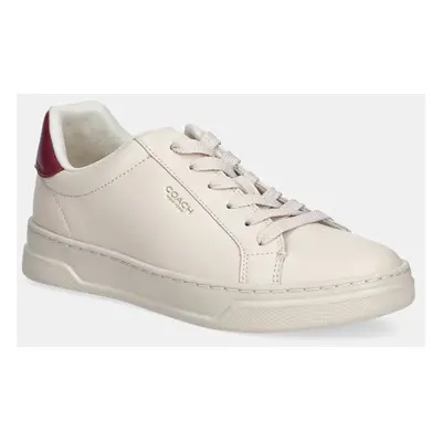 Kožené sneakers boty Coach High Line béžová barva, CW971