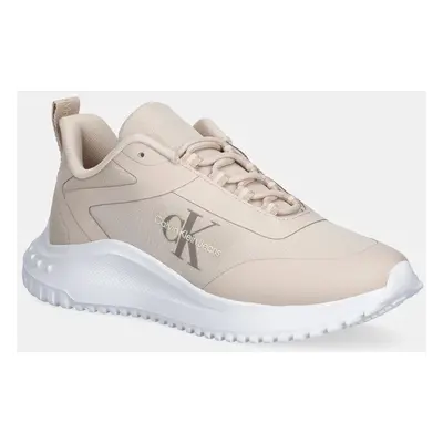 Sneakers boty Calvin Klein Jeans EVA RUNNER LOW LACE MIX ML WN béžová barva, YW0YW01442