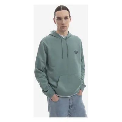 Bavlněná mikina A.P.C. Marvin Hoodie COEZD-H27733 BLACK pánská, černá barva, s kapucí, aplikací