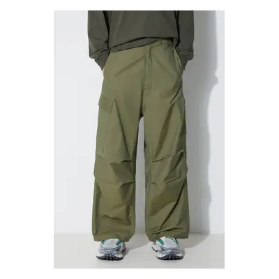 Kalhoty Maharishi Oversized Tobi Cargo Snopants pánské, zelená barva, jednoduché, 4615.OLIVE