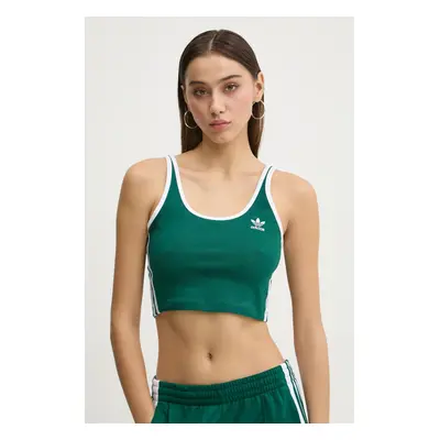 Top adidas Originals 3S BRA TOP dámský, zelená barva, JD4614