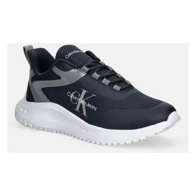 Sneakers boty Calvin Klein Jeans EVA RUNNER LOW LACE ML MIX černá barva, YM0YM00968