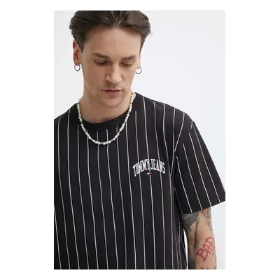 Bavlněné tričko Tommy Jeans černá barva, DM0DM18669