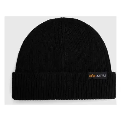 Čepice Alpha Industries Dockers Beanie černá barva, z tenké pleteniny, 138905.03