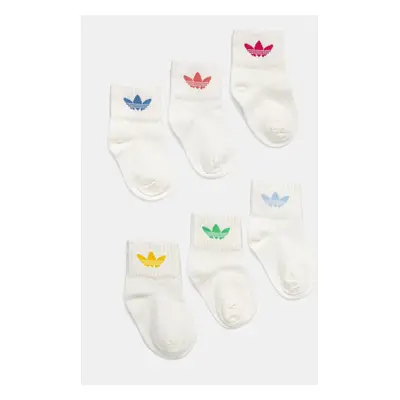 Dětské ponožky adidas Originals 6-pack bílá barva, JC8541