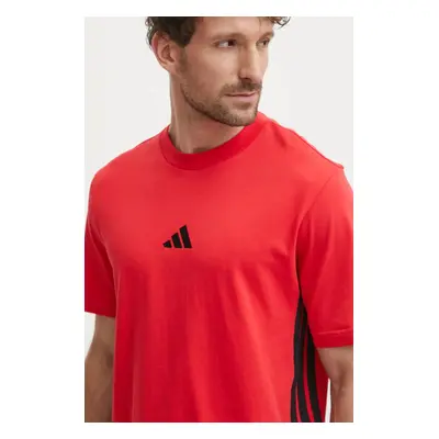 Bavlněné tričko adidas Essentials červená barva, JE6386