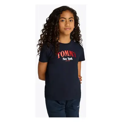 Dětské bavlněné tričko Tommy Hilfiger tmavomodrá barva, KG0KG08296