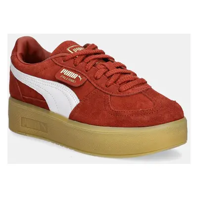 Semišové sneakers boty Puma Palermo Elevata Wns oranžová barva, 399348