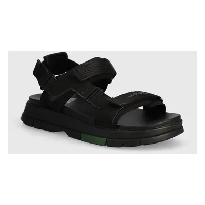 Sandály Lacoste Suruga Premium Textile Sandals dámské, černá barva, na platformě, 47CFA0015