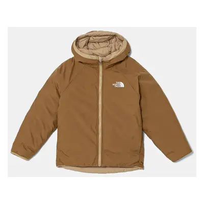 Dětská oboustranná bunda The North Face REVERSIBLE PERRITO HOODED JACKET žlutá barva, NF0A88TWLK