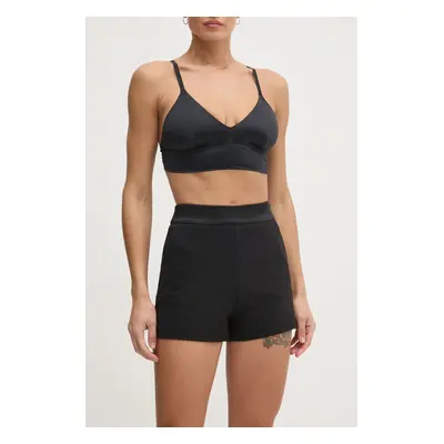 Kraťasy Marciano Guess SHIMMY dámské, černá barva, s aplikací, high waist, 5RGD12 6304A