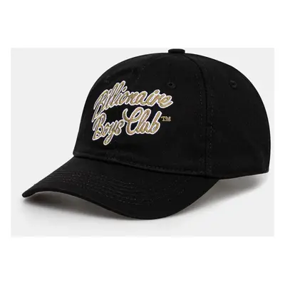 Bavlněná baseballová čepice Billionaire Boys Club Script Logo Dad Cap černá barva, s aplikací, B