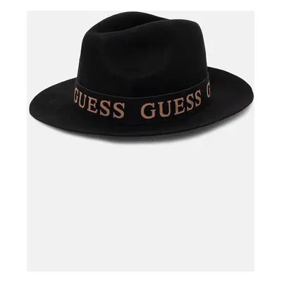 Vlněný klobouk Guess FEDORA černá barva, vlněný, AW5162 WOL03