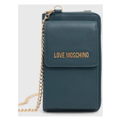 Peněženka Love Moschino tyrkysová barva, JC5701PP1LLD0000