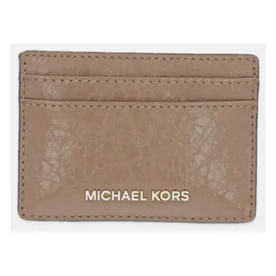 Kožené pouzdro na karty MICHAEL Michael Kors béžová barva, 32R5GJ6D1L