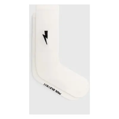 Ponožky Neil Barett BOLT COTTON SKATE SOCKS bílá barva, PBAC116.C9400.238