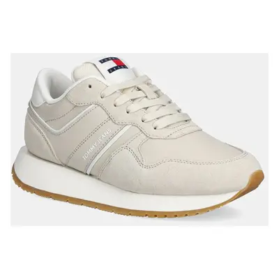 Sneakers boty Tommy Jeans TJW EVA RETRO RUNNER béžová barva, EN0EN02771