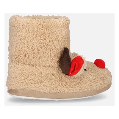 Dětské papuče Coccodrillo béžová barva, SHOES UNISEX